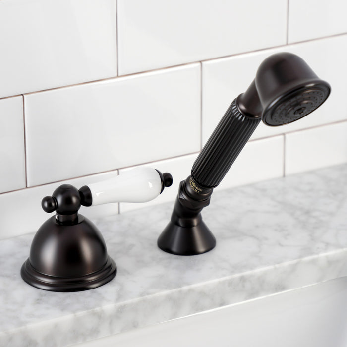 Kingston Heirloom KSK3355PLTR - Vintage Deck Mount Hand Shower with Diverter for Roman Tub Faucet, Oil Rubbed Bronze