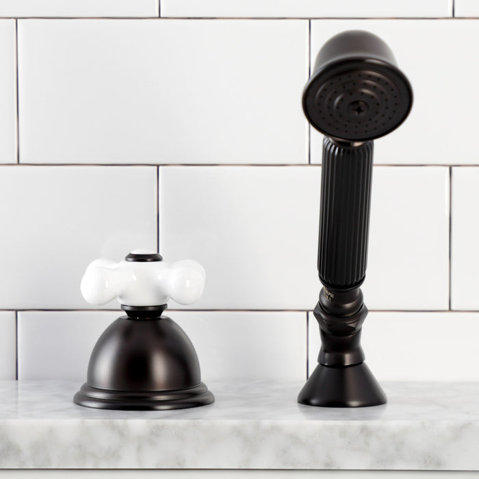 Kingston Heirloom KSK3355PXTR - Vintage Deck Mount Hand Shower with Diverter for Roman Tub Faucet, Oil Rubbed Bronze