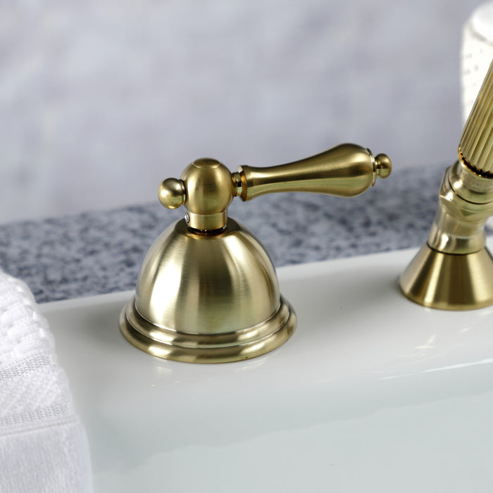 Kingston Heirloom KSK3357ALTR - Vintage Deck Mount Hand Shower with Diverter for Roman Tub Faucet, Brushed Brass
