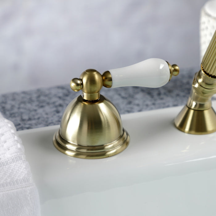 Kingston Heirloom KSK3357PLTR - Vintage Deck Mount Hand Shower with Diverter for Roman Tub Faucet, Brushed Brass
