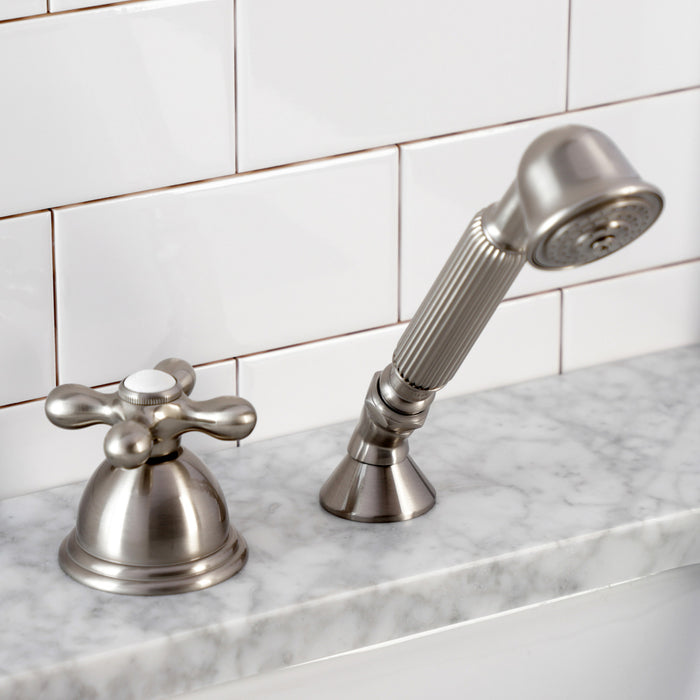 Kingston Heirloom KSK3358AXTR Deck Mount Hand Shower with Diverter for Roman Tub Faucet, Brushed Nickel