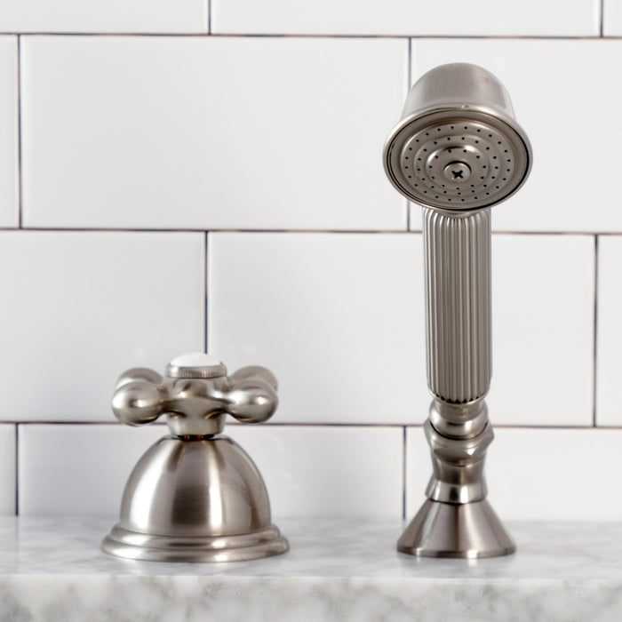 Kingston Heirloom KSK3358AXTR Deck Mount Hand Shower with Diverter for Roman Tub Faucet, Brushed Nickel
