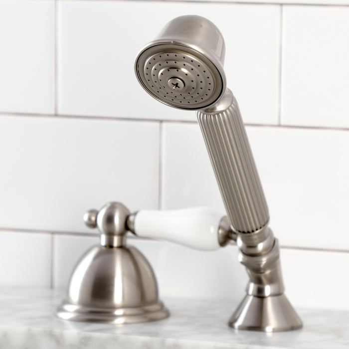 Kingston Heirloom KSK3358PLTR - Vintage Deck Mount Hand Shower with Diverter for Roman Tub Faucet, Brushed Nickel