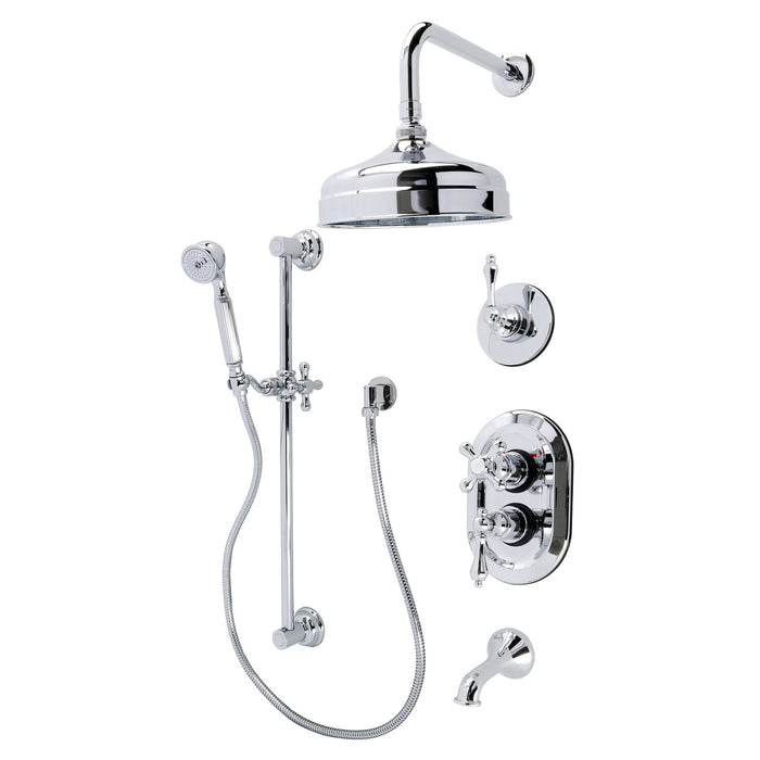 Kingston Heirloom KSK36310AL - Restoration Thermostatic Tub and Shower System, Polished Chrome