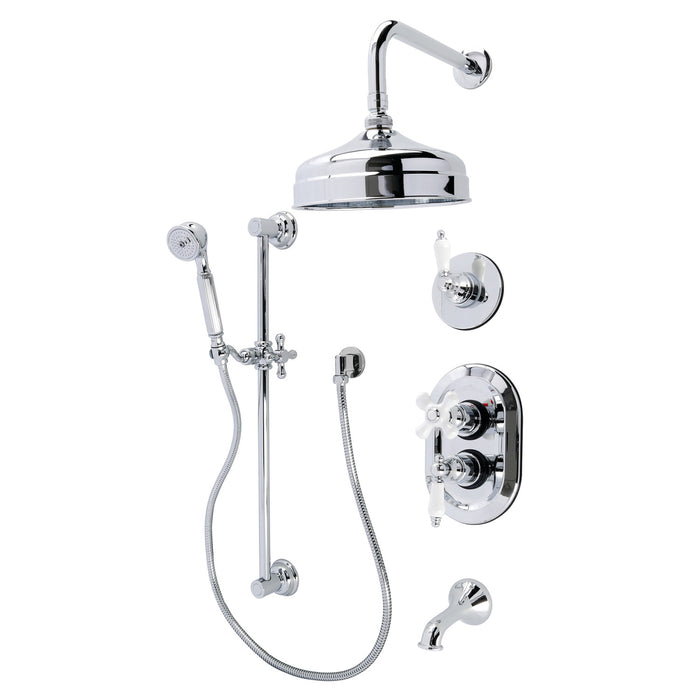 Kingston Heirloom KSK36310PL - Restoration Thermostatic Tub and Shower System, Polished Chrome