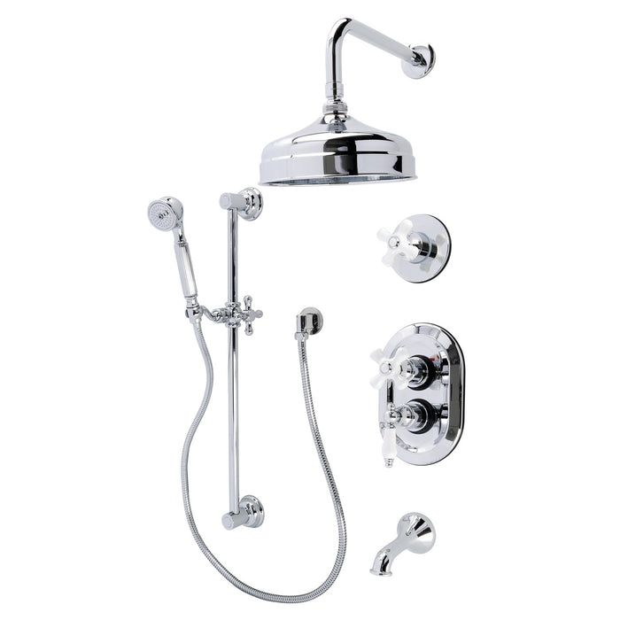 Kingston Heirloom KSK36310PX - Restoration Thermostatic Tub and Shower System, Polished Chrome