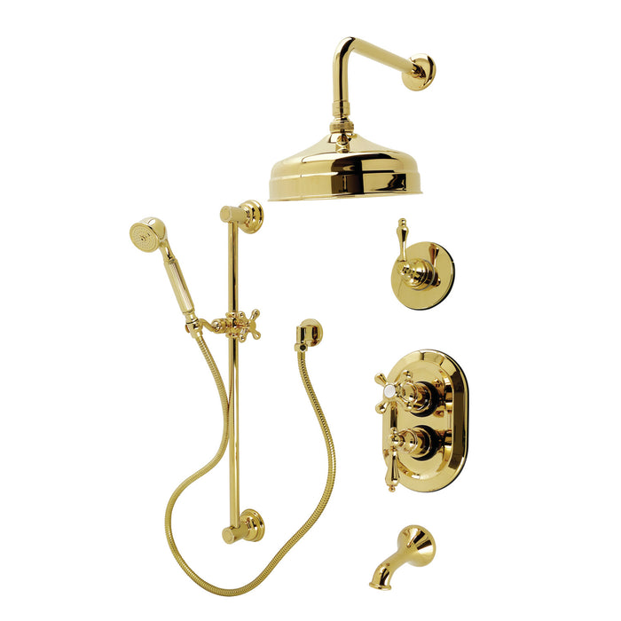 Restoration KSK36320AL Thermostatic Tub and Shower System, Polished Brass