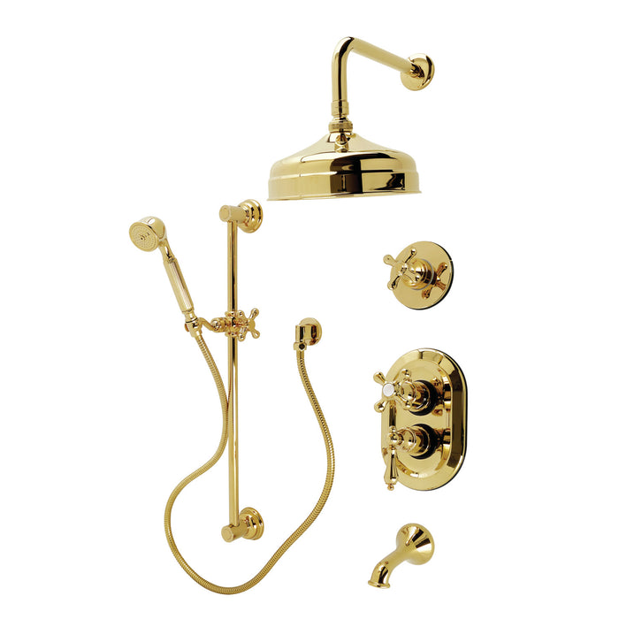 Restoration KSK36320AX Thermostatic Tub and Shower System, Polished Brass