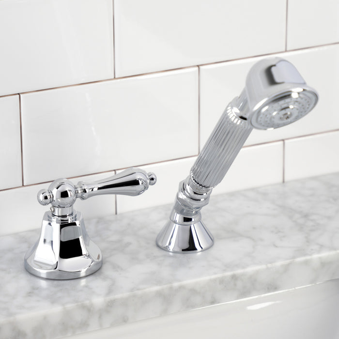 Kingston Tulare KSK4301ALTR Deck Mount Hand Shower with Diverter for Roman Tub Faucet, Polished Chrome