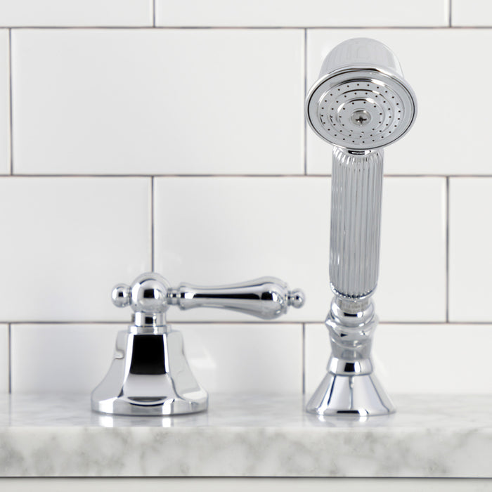 Kingston Tulare KSK4301ALTR Deck Mount Hand Shower with Diverter for Roman Tub Faucet, Polished Chrome