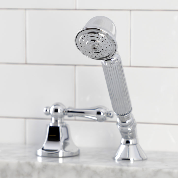 Kingston Tulare KSK4301ALTR Deck Mount Hand Shower with Diverter for Roman Tub Faucet, Polished Chrome