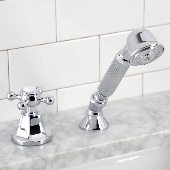 Kingston Tulare KSK4301BXTR Deck Mount Hand Shower with Diverter for Roman Tub Faucet, Polished Chrome