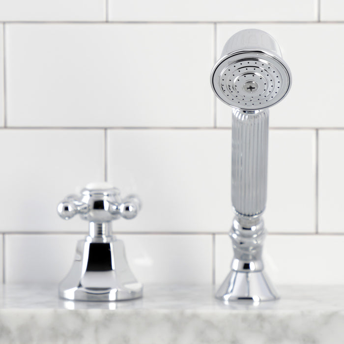Kingston Tulare KSK4301BXTR Deck Mount Hand Shower with Diverter for Roman Tub Faucet, Polished Chrome