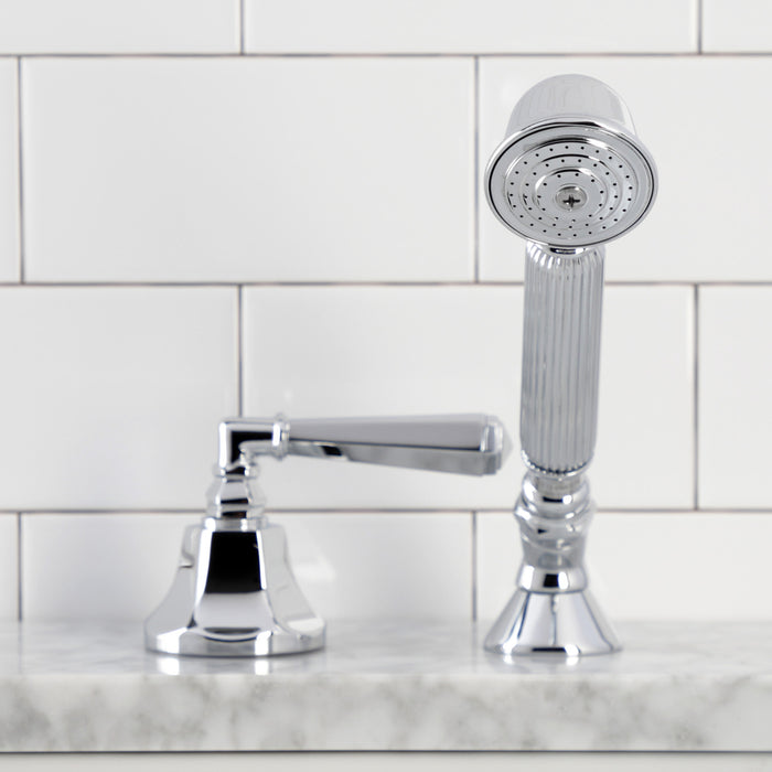 Kingston Tulare KSK4301HLTR Deck Mount Hand Shower with Diverter for Roman Tub Faucet, Polished Chrome