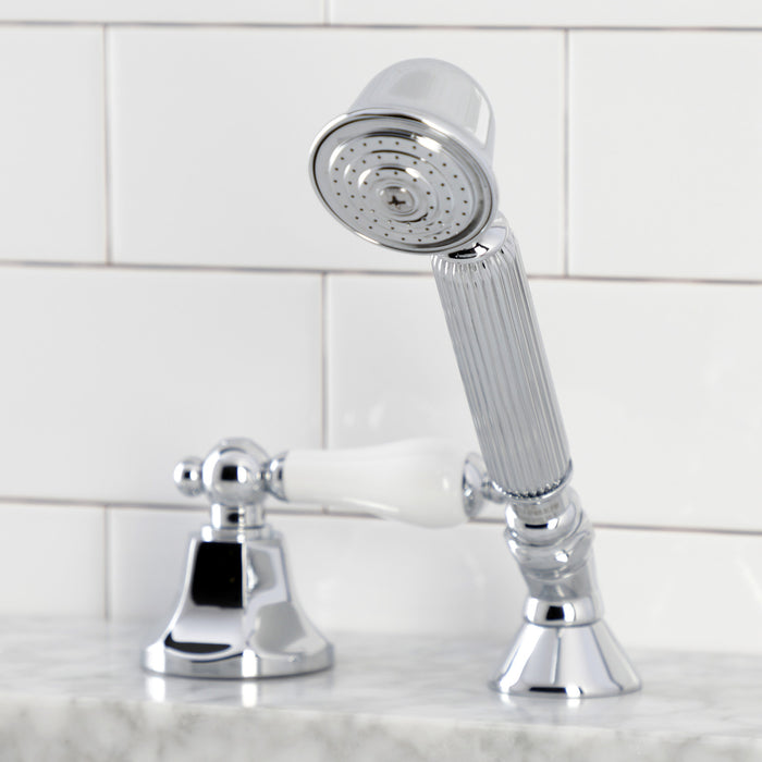 Kingston Tulare KSK4301PLTR Deck Mount Hand Shower with Diverter for Roman Tub Faucet, Polished Chrome
