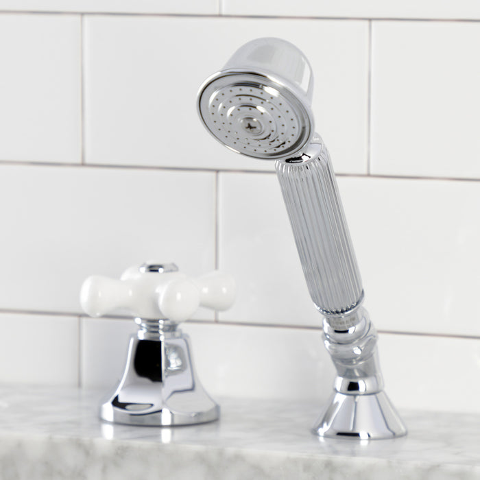 Kingston Tulare KSK4301PXTR Deck Mount Hand Shower with Diverter for Roman Tub Faucet, Polished Chrome