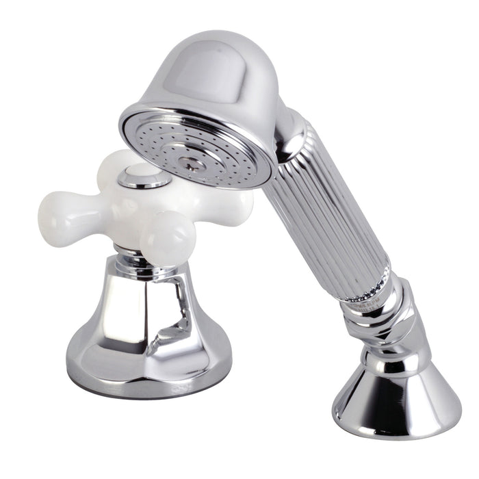 Kingston Tulare KSK4301PXTR Deck Mount Hand Shower with Diverter for Roman Tub Faucet, Polished Chrome