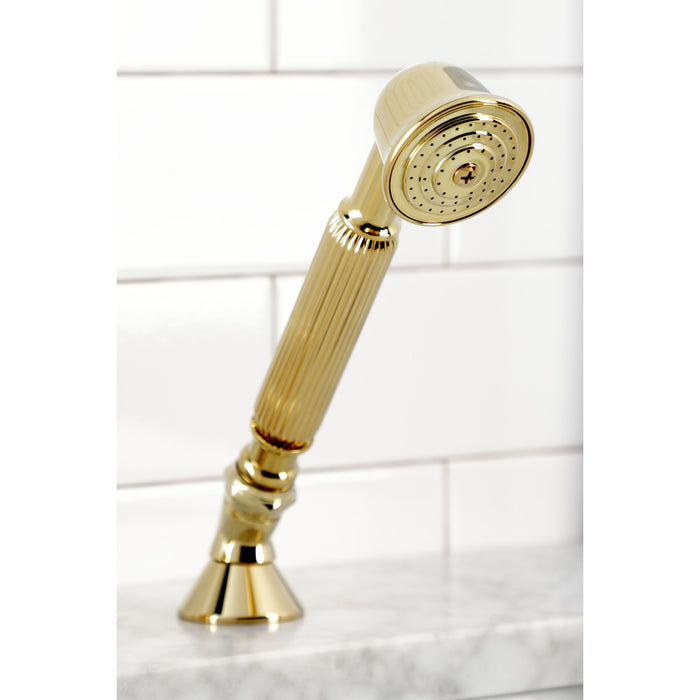 Kingston Tulare KSK4302HLTR Deck Mount Hand Shower with Diverter for Roman Tub Faucet, Polished Brass