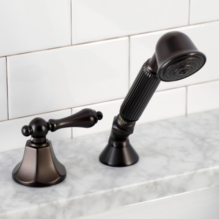 Kingston Tulare KSK4305ALTR Deck Mount Hand Shower with Diverter for Roman Tub Faucet, Oil Rubbed Bronze