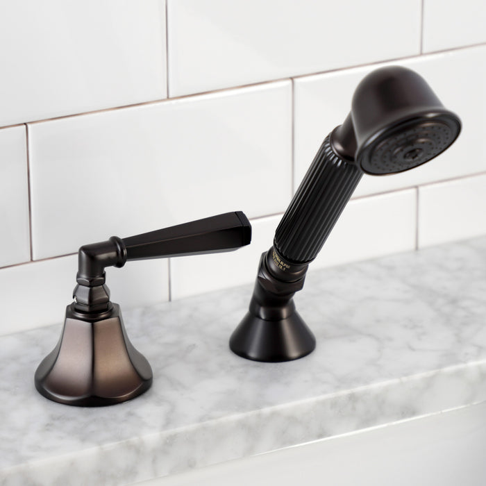 Kingston Tulare KSK4305HLTR Deck Mount Hand Shower with Diverter for Roman Tub Faucet, Oil Rubbed Bronze