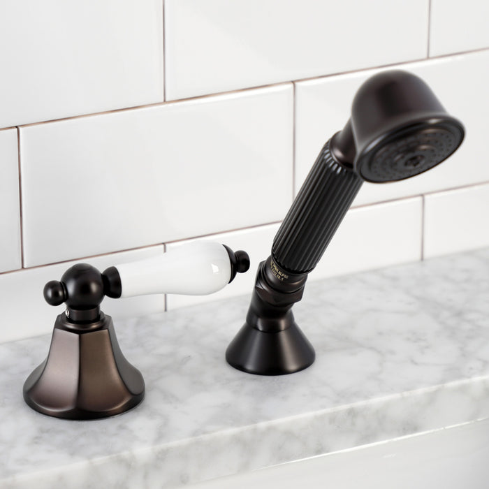 Kingston Tulare KSK4305PLTR Deck Mount Hand Shower with Diverter for Roman Tub Faucet, Oil Rubbed Bronze