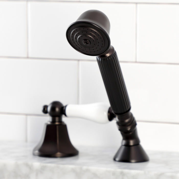 Kingston Tulare KSK4305PLTR Deck Mount Hand Shower with Diverter for Roman Tub Faucet, Oil Rubbed Bronze