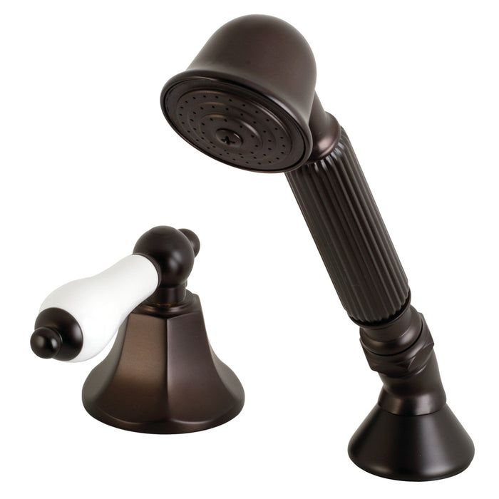 Kingston Tulare KSK4305PLTR Deck Mount Hand Shower with Diverter for Roman Tub Faucet, Oil Rubbed Bronze