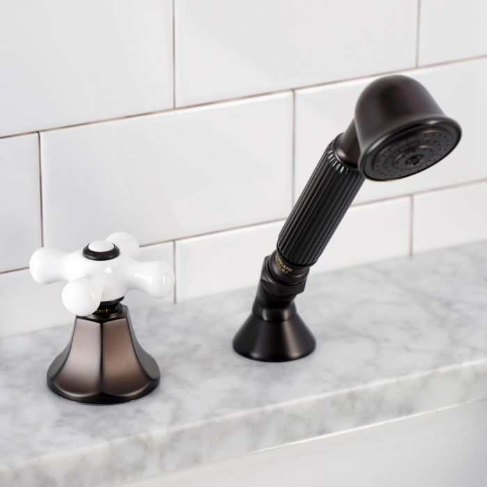 Kingston Tulare KSK4305PXTR Deck Mount Hand Shower with Diverter for Roman Tub Faucet, Oil Rubbed Bronze