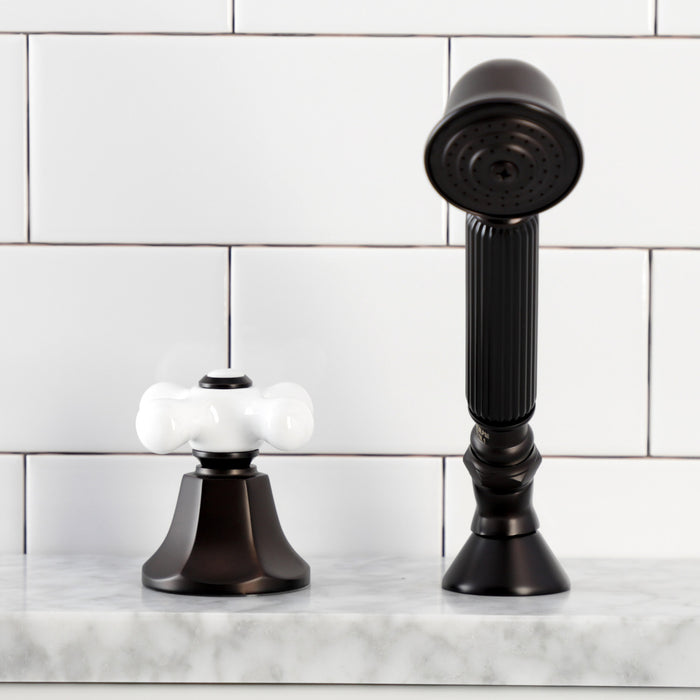 Kingston Tulare KSK4305PXTR Deck Mount Hand Shower with Diverter for Roman Tub Faucet, Oil Rubbed Bronze