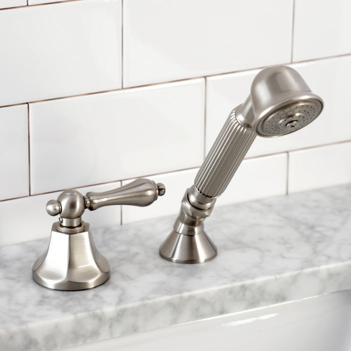 Kingston Tulare KSK4308ALTR Deck Mount Hand Shower with Diverter for Roman Tub Faucet, Brushed Nickel