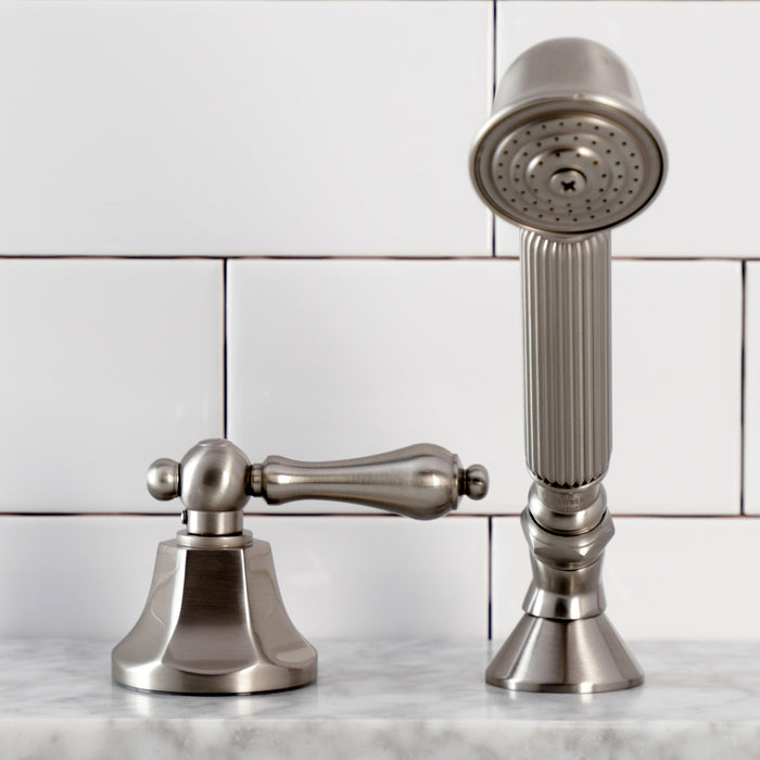 Kingston Tulare KSK4308ALTR Deck Mount Hand Shower with Diverter for Roman Tub Faucet, Brushed Nickel