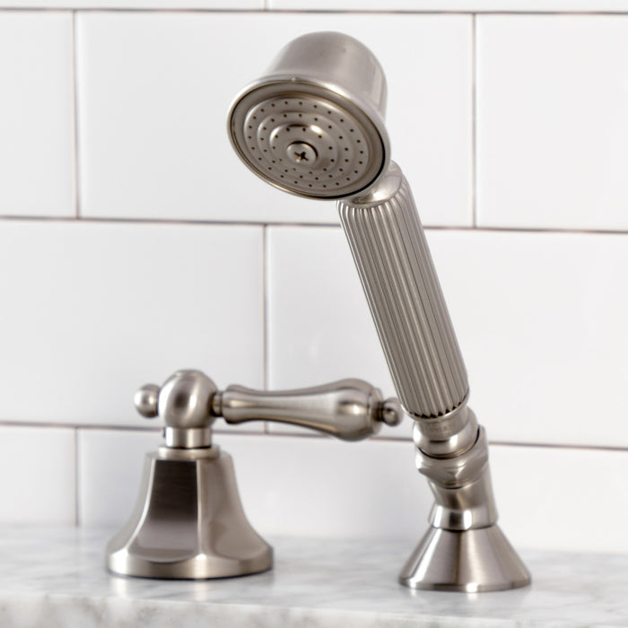 Kingston Tulare KSK4308ALTR Deck Mount Hand Shower with Diverter for Roman Tub Faucet, Brushed Nickel