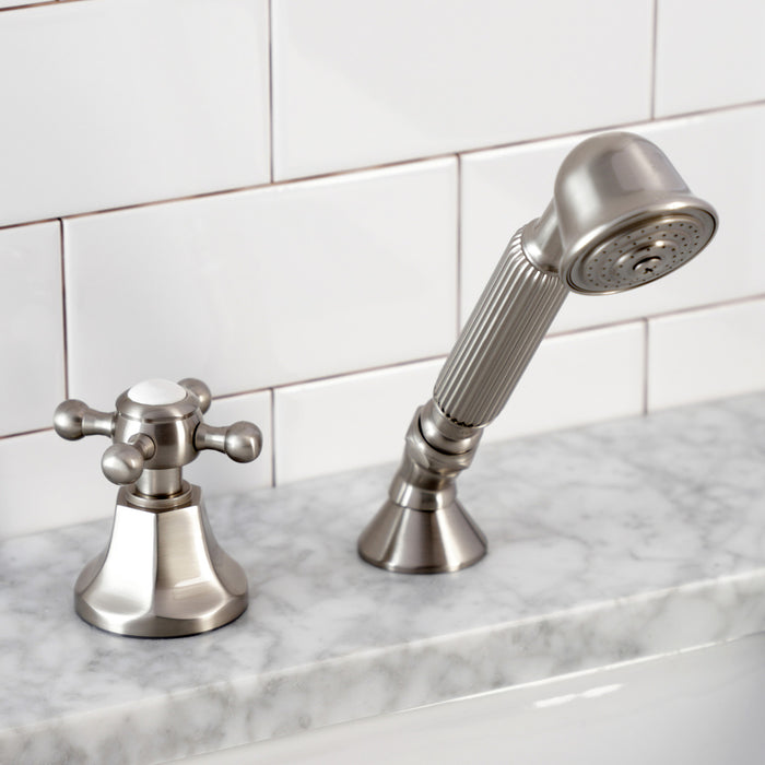 Kingston Tulare KSK4308BXTR Deck Mount Hand Shower with Diverter for Roman Tub Faucet, Brushed Nickel