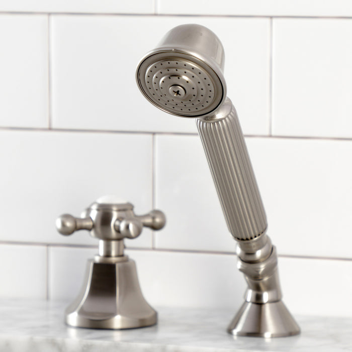 Kingston Tulare KSK4308BXTR Deck Mount Hand Shower with Diverter for Roman Tub Faucet, Brushed Nickel
