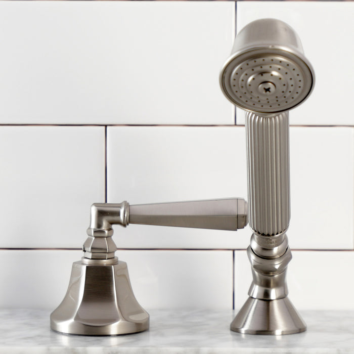 Kingston Tulare KSK4308HLTR Deck Mount Hand Shower with Diverter for Roman Tub Faucet, Brushed Nickel