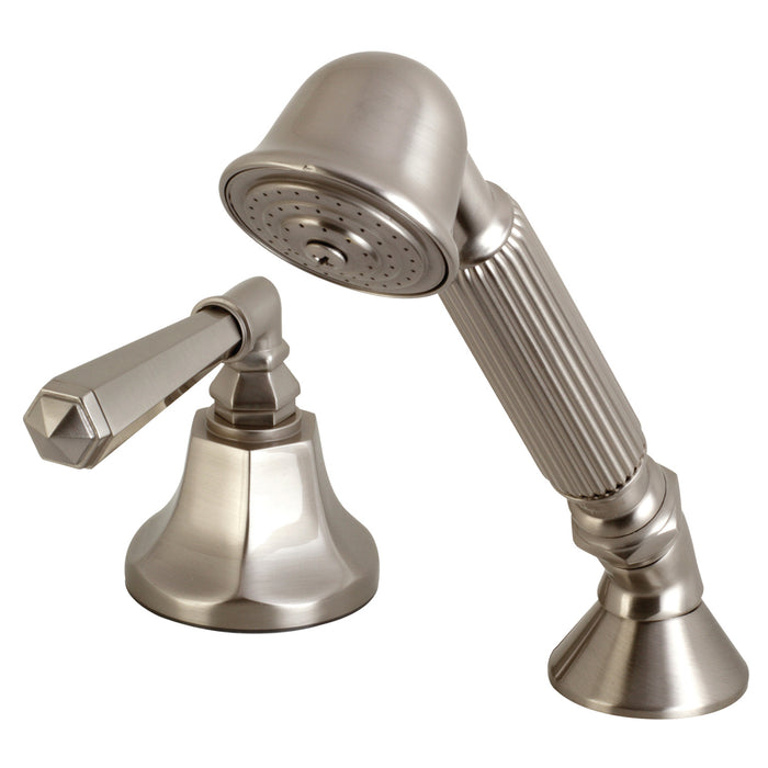 Kingston Tulare KSK4308HLTR Deck Mount Hand Shower with Diverter for Roman Tub Faucet, Brushed Nickel