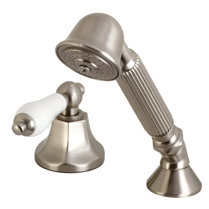 Kingston Tulare KSK4308PLTR Deck Mount Hand Shower with Diverter for Roman Tub Faucet, Brushed Nickel