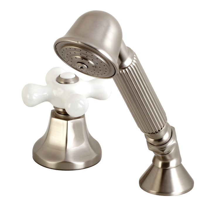 Kingston Tulare KSK4308PXTR Deck Mount Hand Shower with Diverter for Roman Tub Faucet, Brushed Nickel