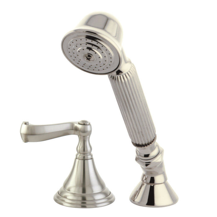 Kingston Tulare KSK5368FLTR Deck Mount Hand Shower with Diverter for Roman Tub Faucet, Brushed Nickel