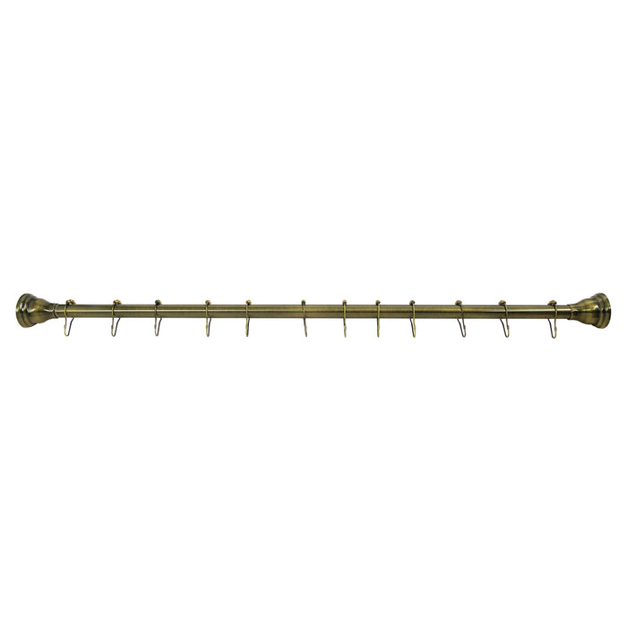 Kingston Edenscape KSR113 60-Inch to 72-Inch Adjustable Shower Curtain Rod with Rings Combo, Antique Brass