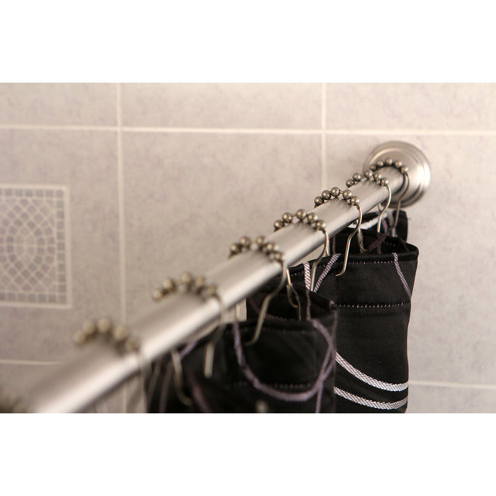 Kingston Edenscape KSR118 60-Inch to 72-Inch Adjustable Shower Curtain Rod with Rings Combo, Brushed Nickel