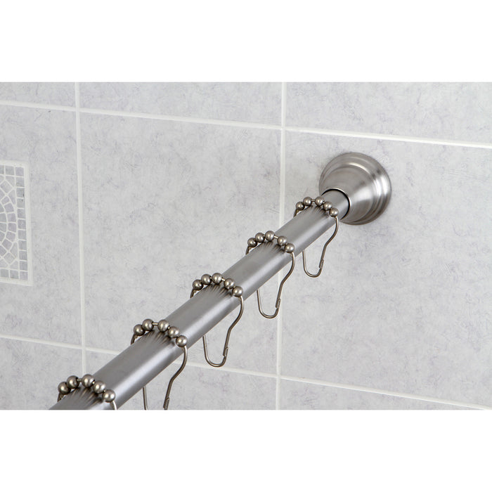 Kingston Edenscape KSR118 60-Inch to 72-Inch Adjustable Shower Curtain Rod with Rings Combo, Brushed Nickel