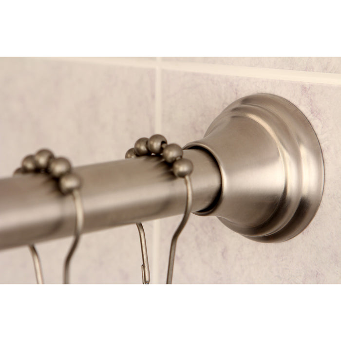 Kingston Edenscape KSR118 60-Inch to 72-Inch Adjustable Shower Curtain Rod with Rings Combo, Brushed Nickel