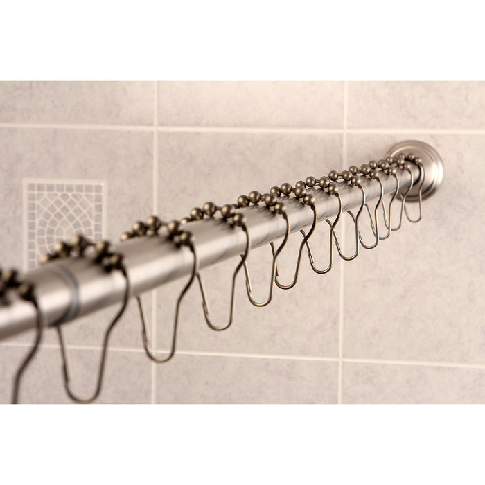 Kingston Edenscape KSR118 60-Inch to 72-Inch Adjustable Shower Curtain Rod with Rings Combo, Brushed Nickel