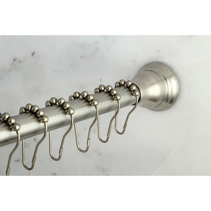Kingston Edenscape KSR118 60-Inch to 72-Inch Adjustable Shower Curtain Rod with Rings Combo, Brushed Nickel