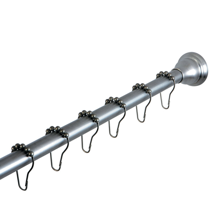 Kingston Edenscape KSR118 60-Inch to 72-Inch Adjustable Shower Curtain Rod with Rings Combo, Brushed Nickel