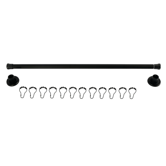 Edenscape KSR360 36-Inch to 60-Inch Adjustable Shower Curtain Rod with Rings, Matte Black