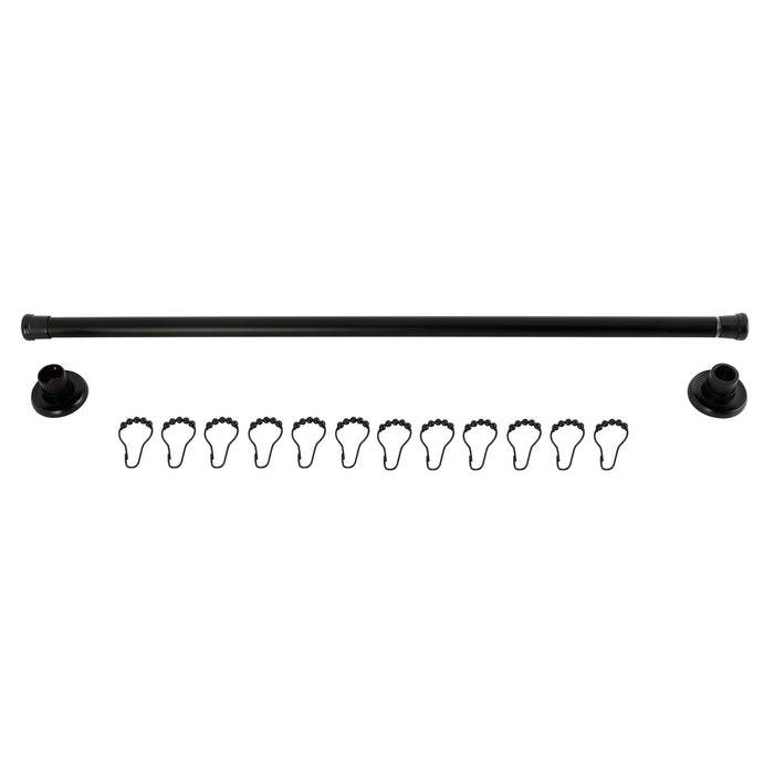 Edenscape KSR365 36-Inch to 60-Inch Adjustable Shower Curtain Rod with Rings, Oil Rubbed Bronze