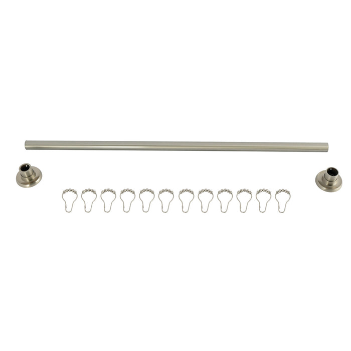 Edenscape KSR368 36-Inch to 60-Inch Adjustable Shower Curtain Rod with Rings, Brushed Nickel