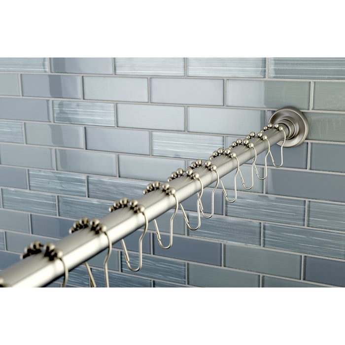 Kingston Edenscape KSR608 60-Inch to 72-Inch Adjustable Shower Curtain Rod with Rings Combo, Brushed Nickel